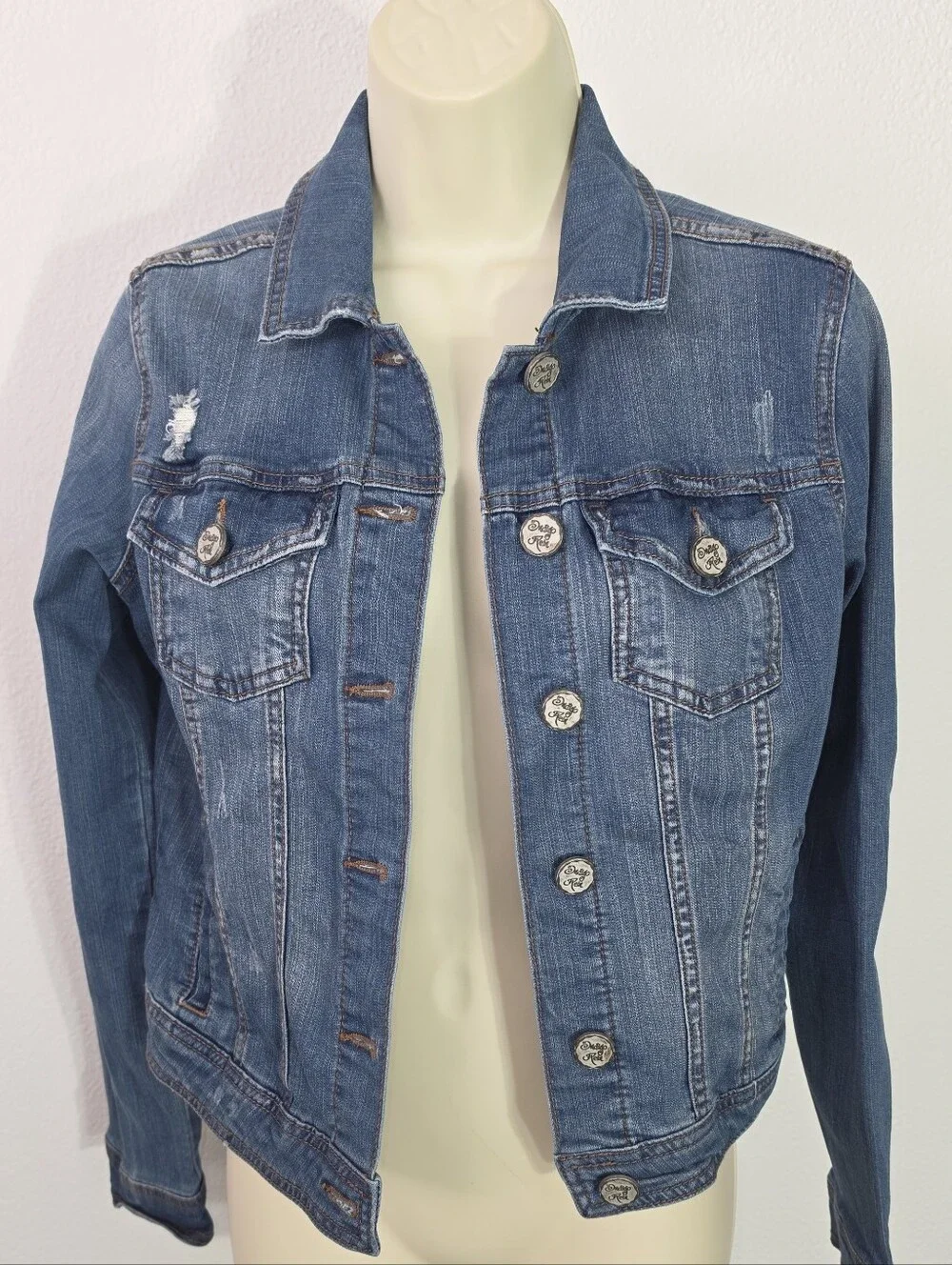 Indigo Rein Jacket Classic Trucker Cotton Blend Jean Youth Blue Size XL